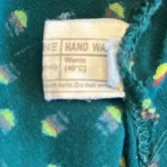 Vintage | Green Patterned Tiered Shirt Sleeve Midi Dress - Picture 7 of 8